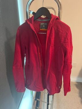 Icebreaker 100% merino wool magenta zip hoodie xs